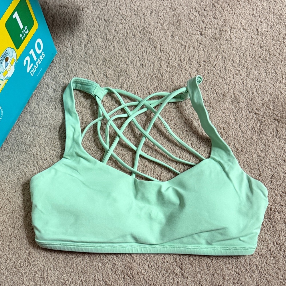 Lululemon Athletica Light Green Strappy Sports Bra